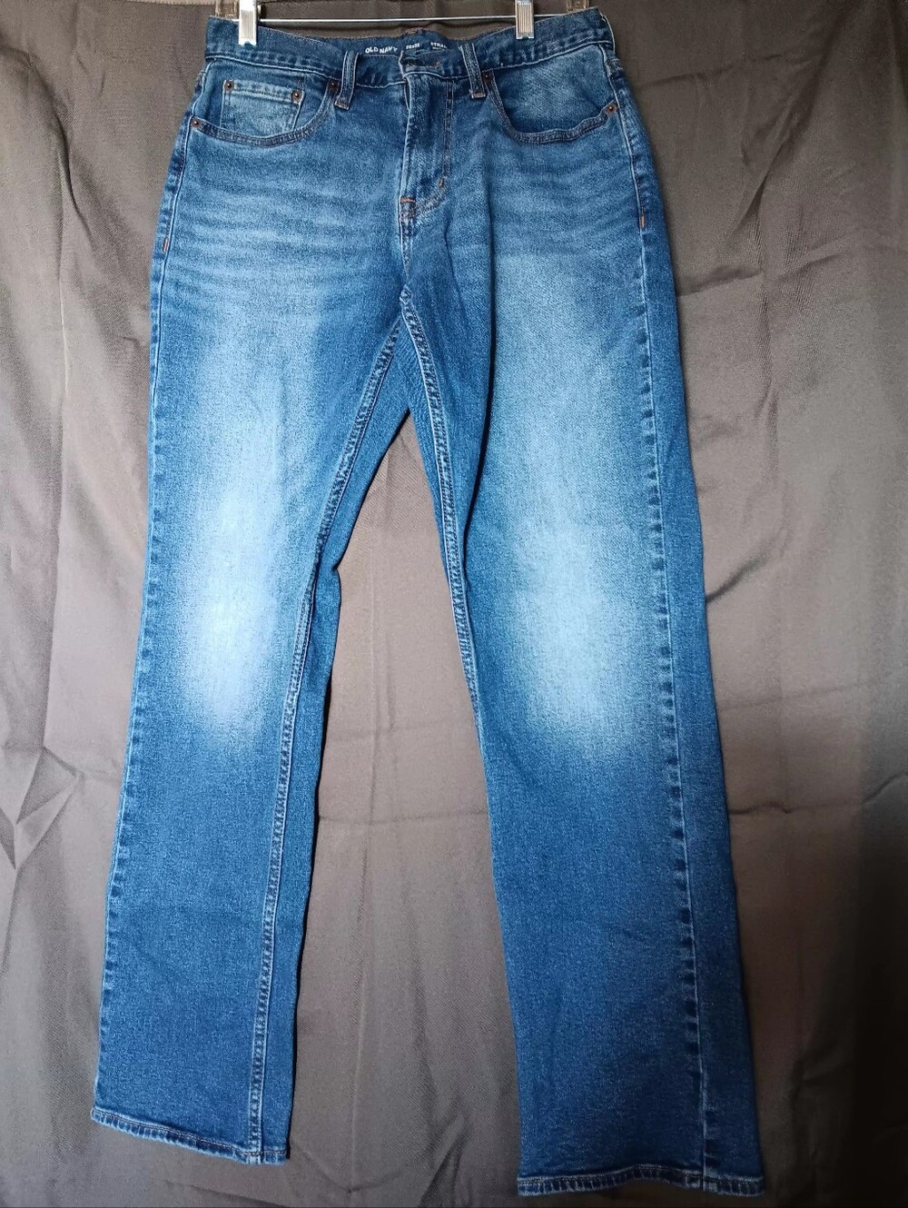 Old Navy Men’s Straight-Leg Jeans in Medium Blue Wash With Built In Flex